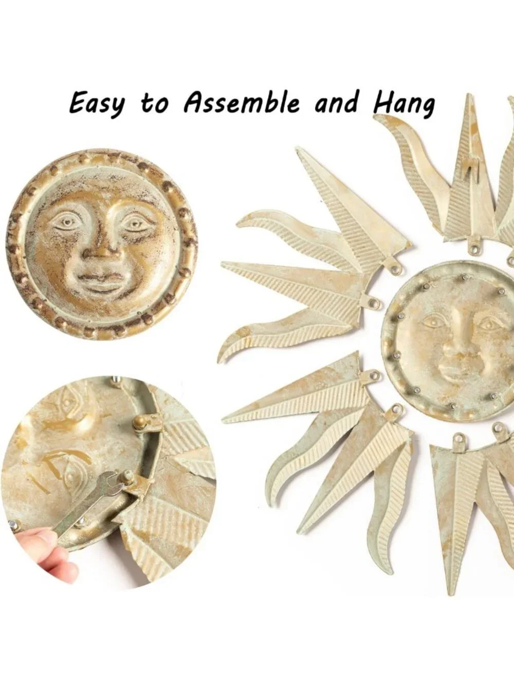 3D Metal Sun Wall Art Sculpture for Indoor/Outdoor Decor | Garden Patio